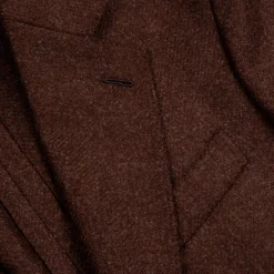 Caruso Butterfly Jacket Wool Cashmere Italian Tweed Marrone