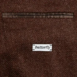 Caruso Butterfly Jacket Wool Cashmere Italian Tweed Marrone