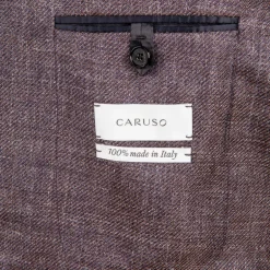 Caruso Butterfly Jacket Wool Silk Linen Brown