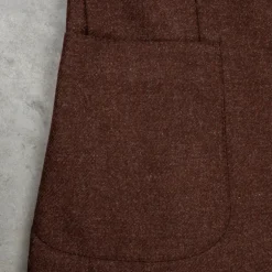 Caruso Butterfly Jacket Wool Cashmere Italian Tweed Marrone