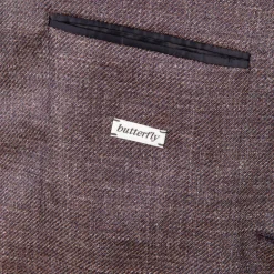 Caruso Butterfly Jacket Wool Silk Linen Brown