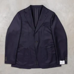Caruso Nuage Wool-Silk Butterfly Jacket Blu Notte