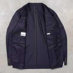 Caruso Nuage Wool-Silk Butterfly Jacket Blu Notte