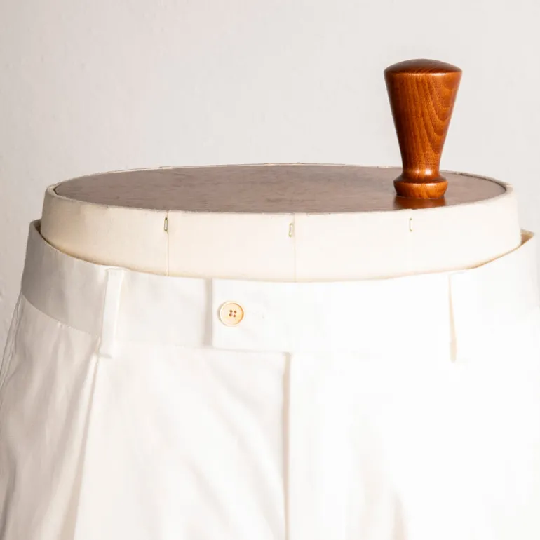 Caruso Pantaloni Cottone Stretch Bianco Sporco