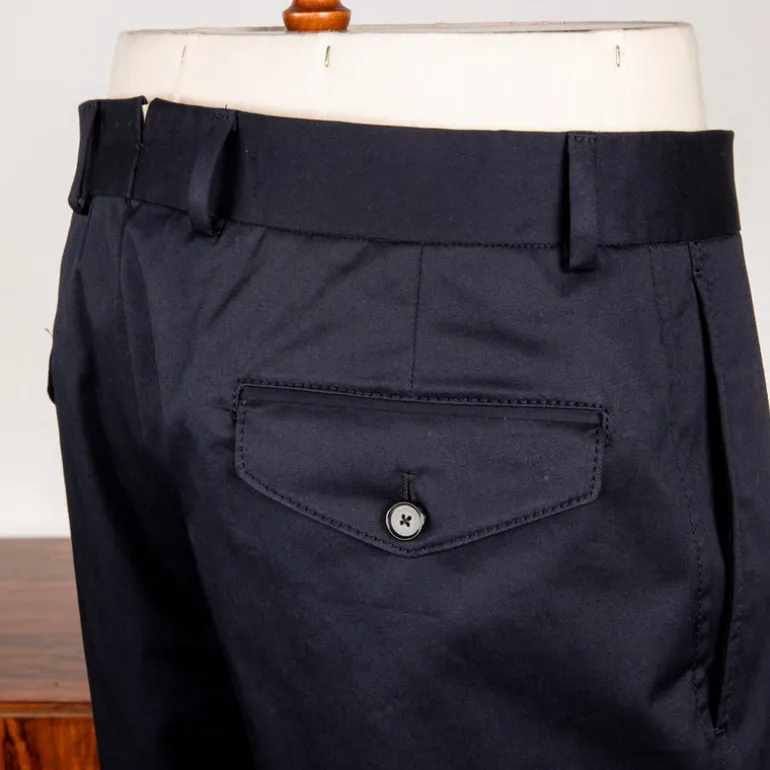 Caruso Pantaloni Cottone Stretch Blu Notte