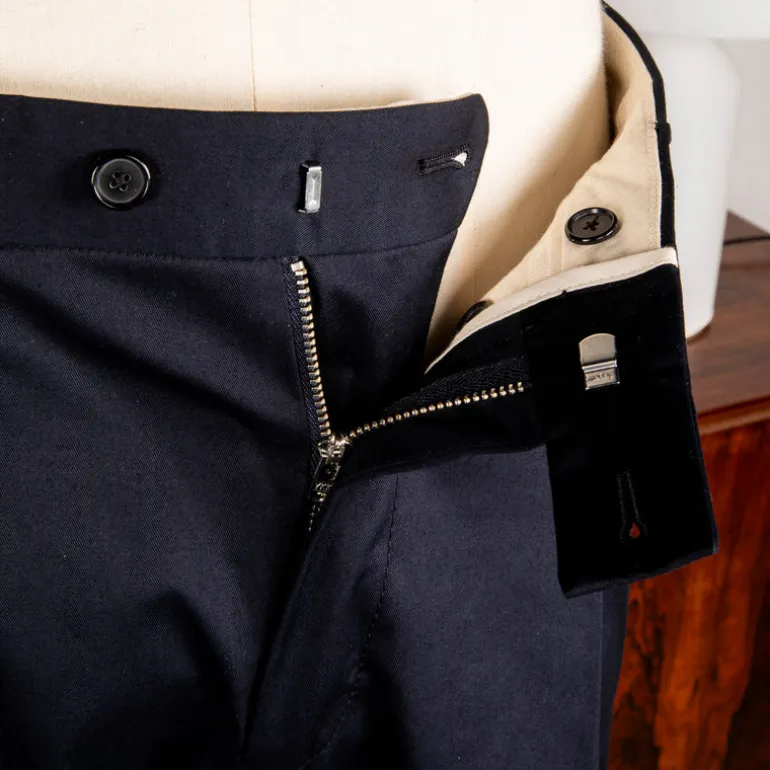 Caruso Pantaloni Cottone Stretch Blu Notte