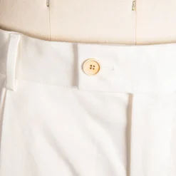 Caruso Pantaloni Cottone Stretch Bianco Sporco