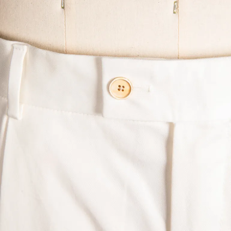 Caruso Pantaloni Cottone Stretch Bianco Sporco