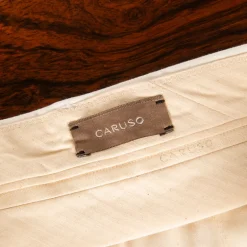 Caruso Pantaloni Cottone Stretch Bianco Sporco