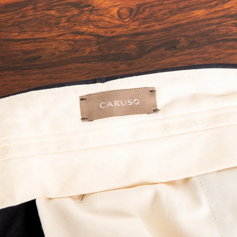 Caruso Pantaloni Cottone Stretch Blu Notte