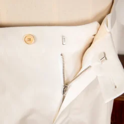 Caruso Pantaloni Cottone Stretch Bianco Sporco