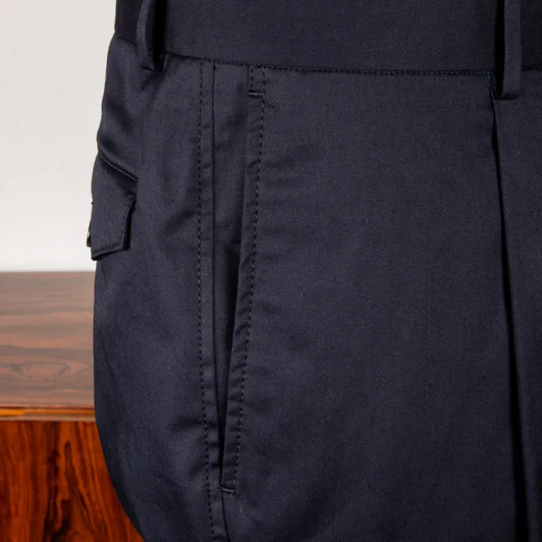 Caruso Pantaloni Cottone Stretch Blu Notte