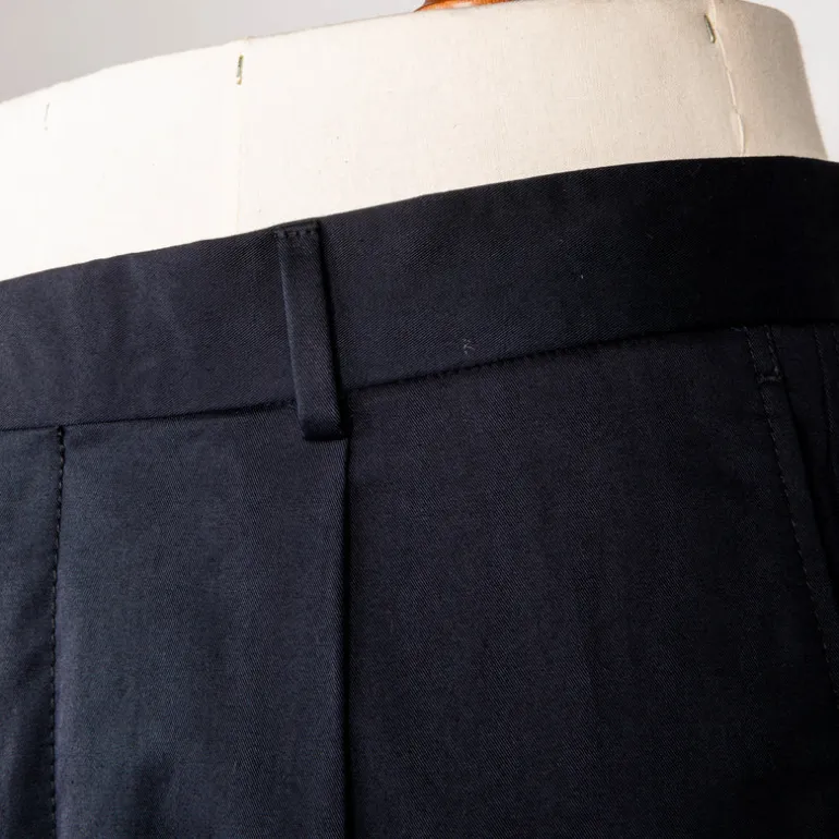 Caruso Pantaloni Cottone Stretch Blu Notte