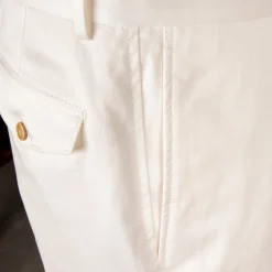 Caruso Pantaloni Cottone Stretch Bianco Sporco