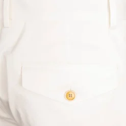 Caruso Pantaloni Cottone Stretch Bianco Sporco