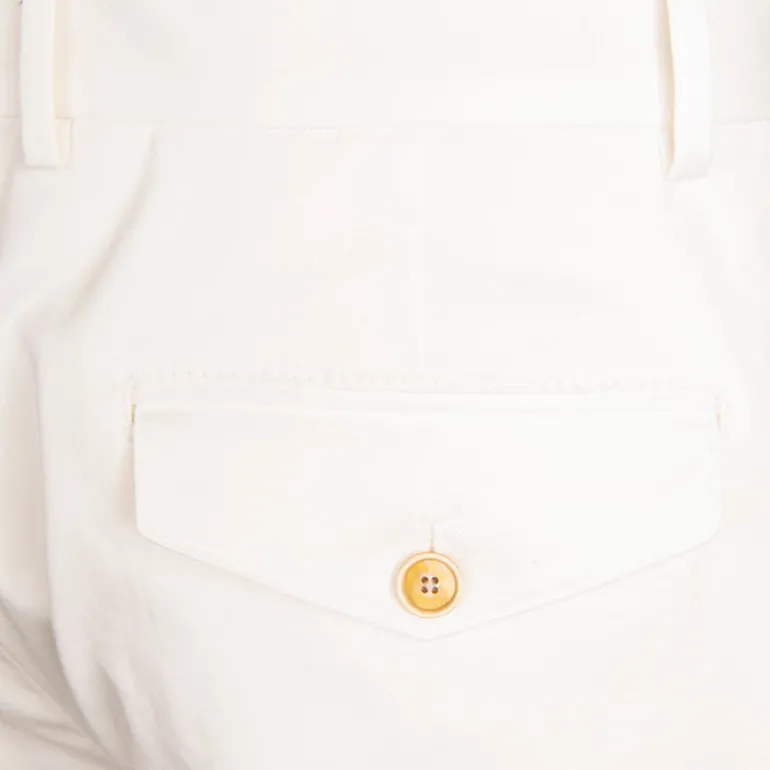 Caruso Pantaloni Cottone Stretch Bianco Sporco