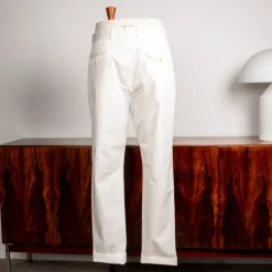 Caruso Pantaloni Cottone Stretch Bianco Sporco