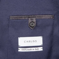Caruso 180s Wool-Silk Butterfly Jacket Mid Blue