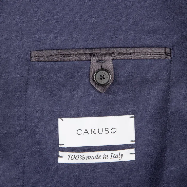 Caruso 180s Wool-Silk Butterfly Jacket Mid Blue