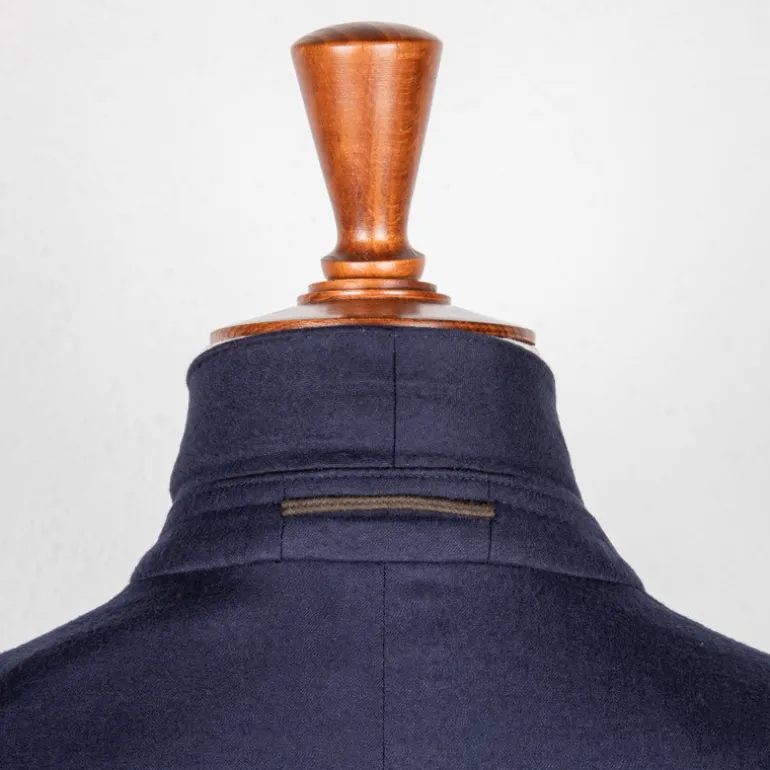 Caruso 180s Wool-Silk Butterfly Jacket Mid Blue