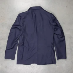 Caruso 180s Wool-Silk Butterfly Jacket Mid Blue