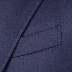 Caruso 180s Wool-Silk Butterfly Jacket Mid Blue