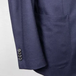 Caruso 180s Wool-Silk Butterfly Jacket Mid Blue
