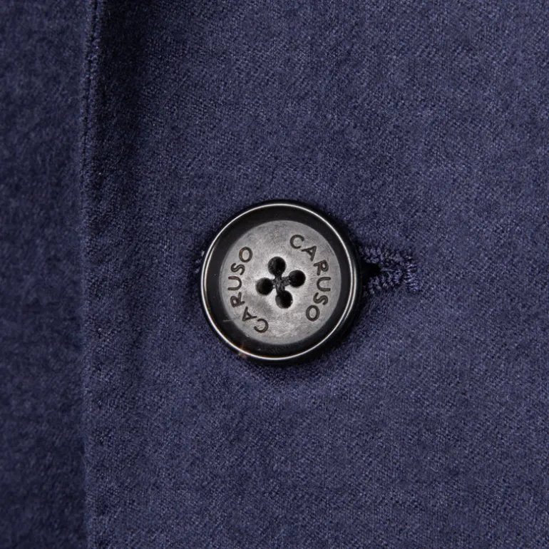 Caruso 180s Wool-Silk Butterfly Jacket Mid Blue