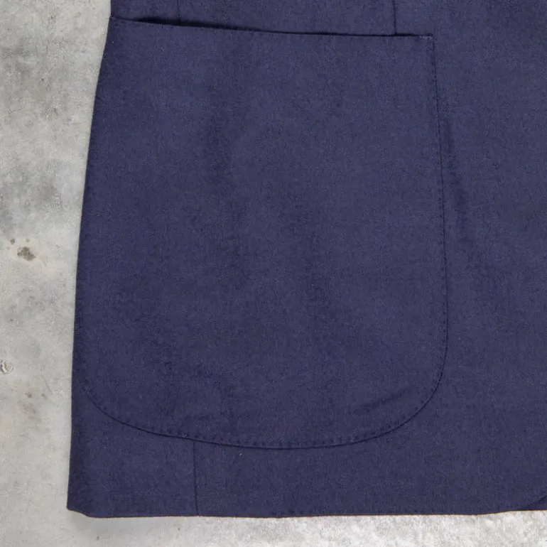 Caruso 180s Wool-Silk Butterfly Jacket Mid Blue