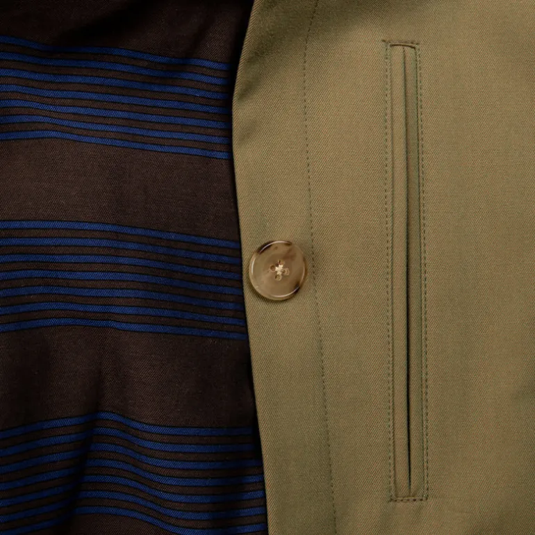 Cohérence Corb II Coat Gabardine Green