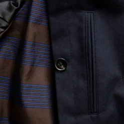 Cohérence Corb II Coat Gabardine Dark Blue
