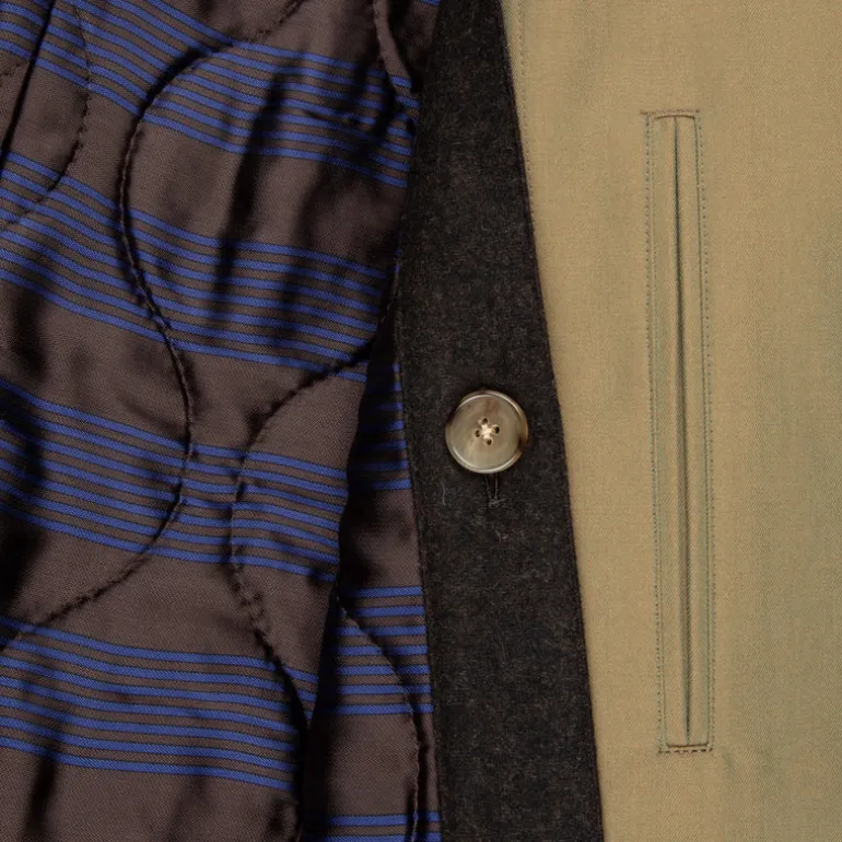 Cohérence Corb II Coat Gabardine Green