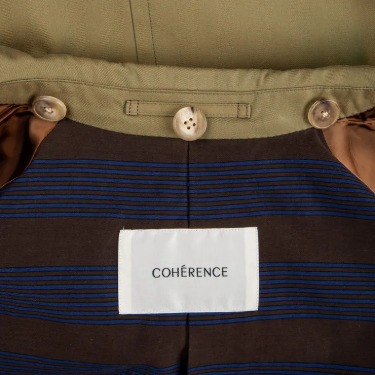 Cohérence Corb II Coat Gabardine Green