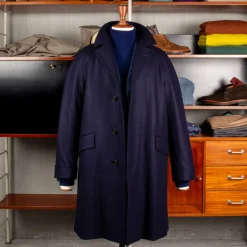 Cohérence Corb Melton Jersey Overcoat Dark Blue