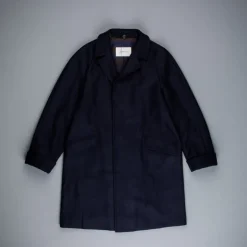 Cohérence Corb Melton Jersey Overcoat Dark Blue
