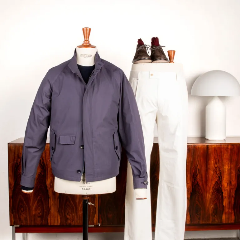 Cohérence Gianni Weather Resistant Light Cotton Jacket Slate Blue