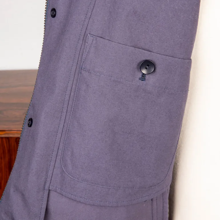 Cohérence Gianni Weather Resistant Light Cotton Jacket Slate Blue
