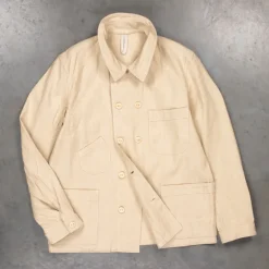 Cohérence Kees Jacket Linen Cotton Chevron Ivory