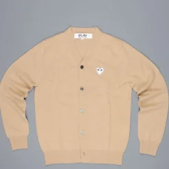 Comme des Garçons PLAY Cardigan Camel White Heart