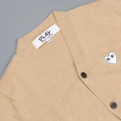 Comme des Garçons PLAY Cardigan Camel White Heart
