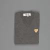 Comme des Garçons PLAY Mens Pullover Gold Heart Charcoal