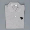 Comme des Garçons PLAY polo shirt grey melange