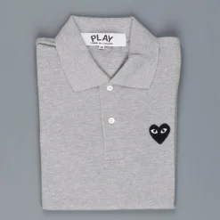 Comme des Garçons PLAY polo shirt grey melange
