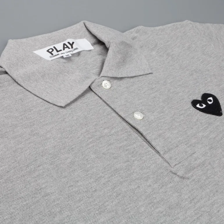 Comme des Garçons PLAY polo shirt grey melange