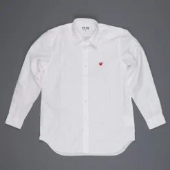 Comme des Garçons PLAY white shirt small red heart