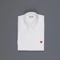 Comme des Garçons PLAY Woman white shirt small red heart