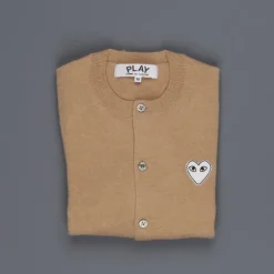 Comme des Garçons PLAY Woman cardigan beige white heart