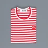 Comme des Garçons PLAY Woman striped tee red heart Red-White