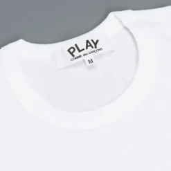 Comme des Garçons PLAY Woman T-shirt Long Red heart White