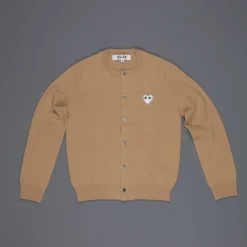 Comme des Garçons PLAY Woman cardigan beige white heart